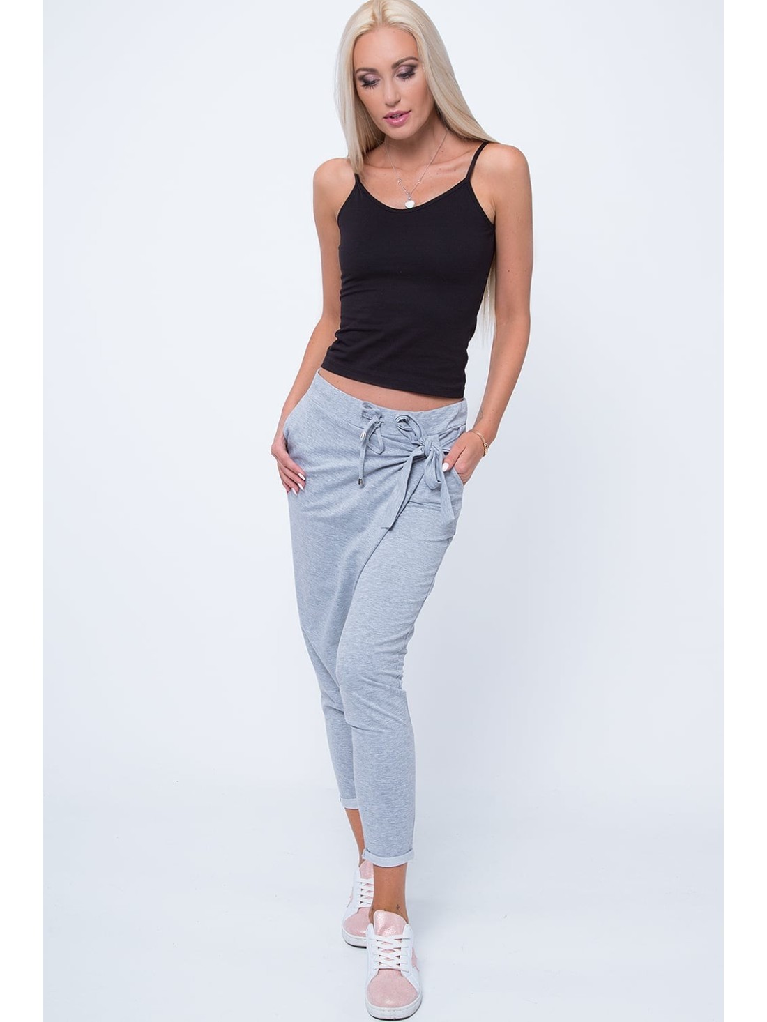 Light gray wrap sweatpants BB21886 - Online store - Boutique